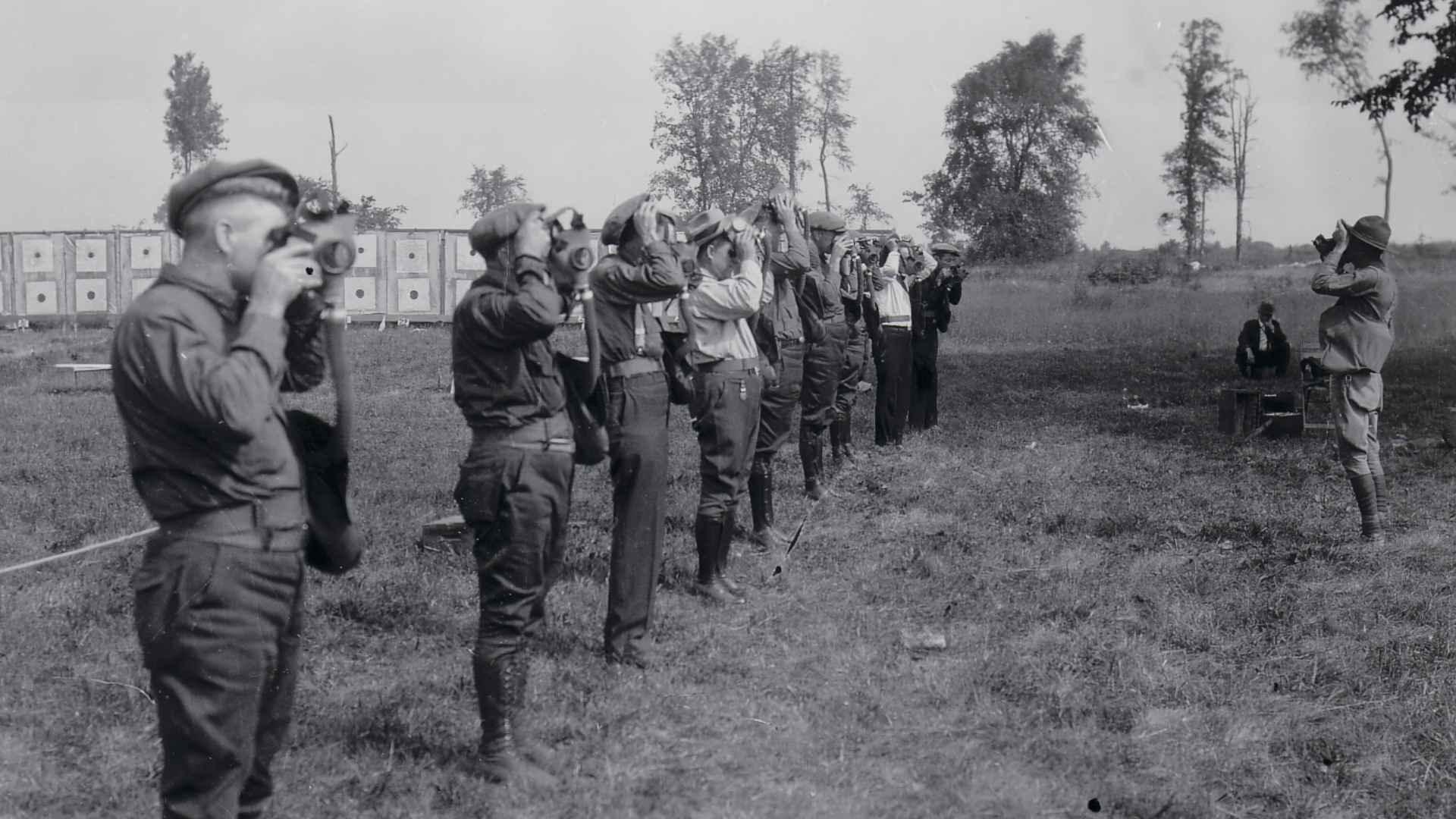 Police officer tear gas training