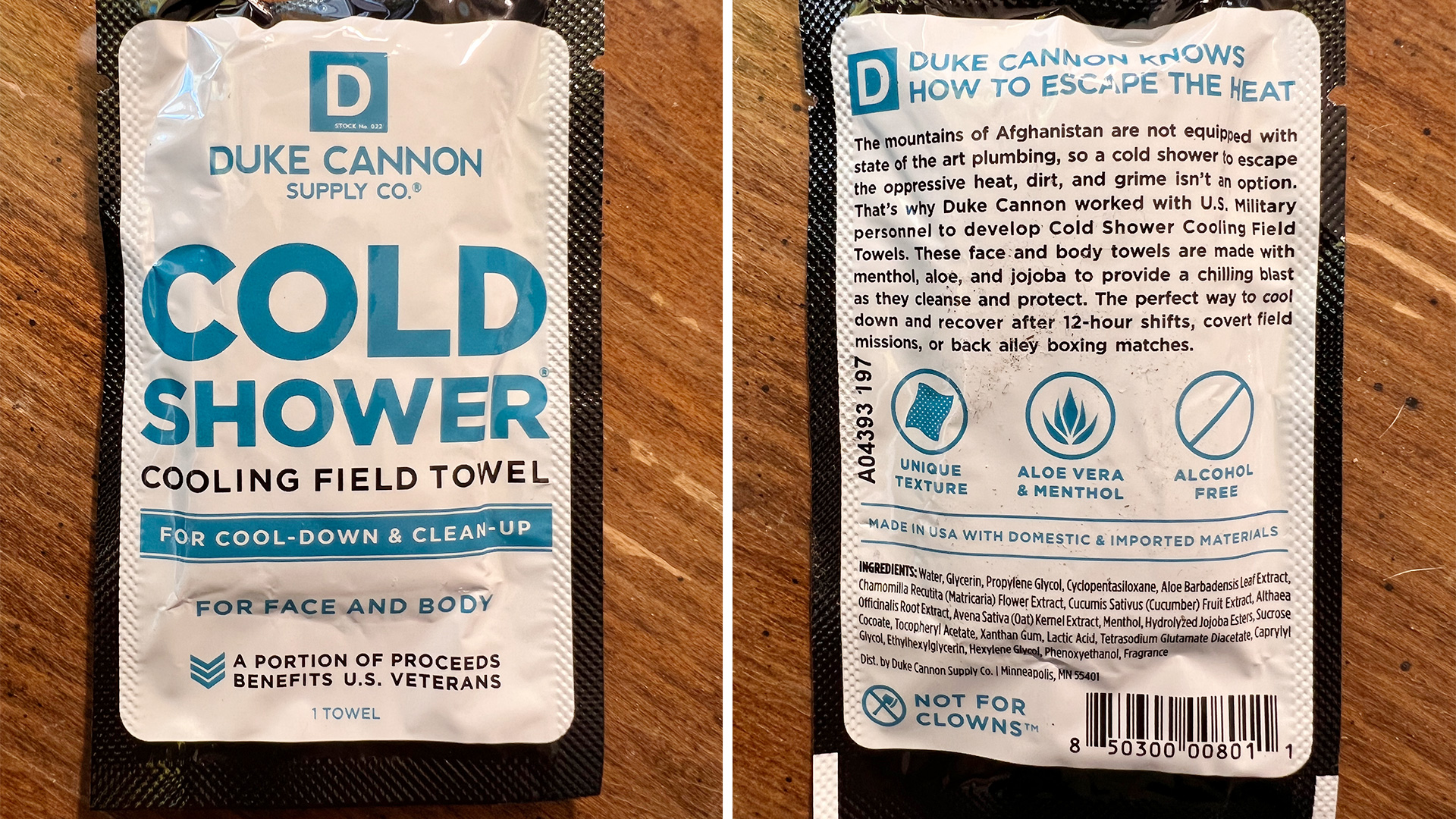 Duke Cannon cold shower wipes – thehcrewcompany