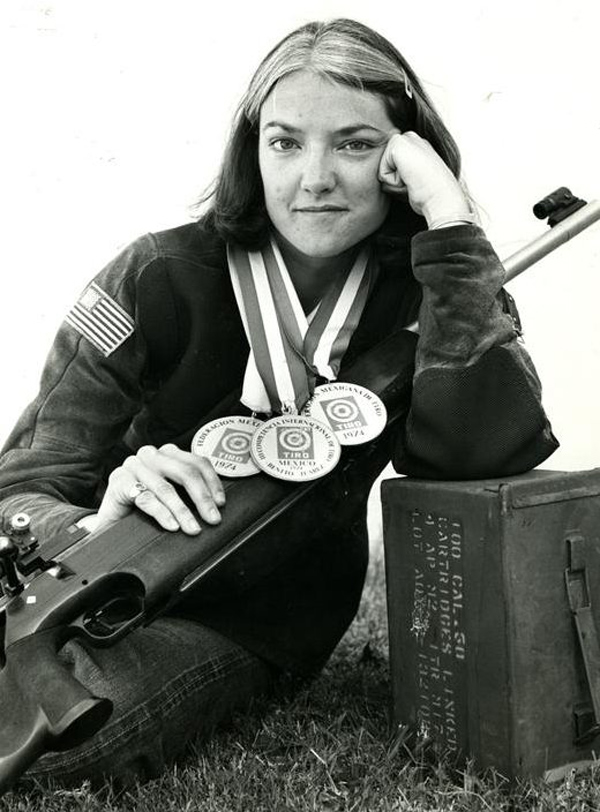 Sue Sandusky with gold medals