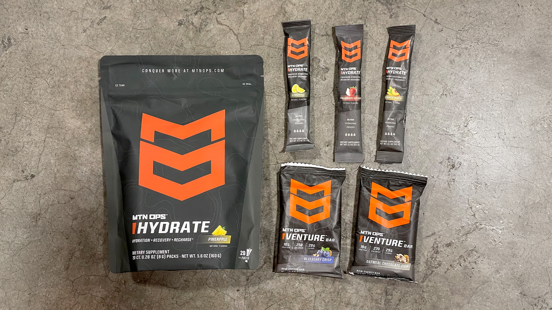 MTN OPS HYDRATION PACKS &amp; VENTURE BARS