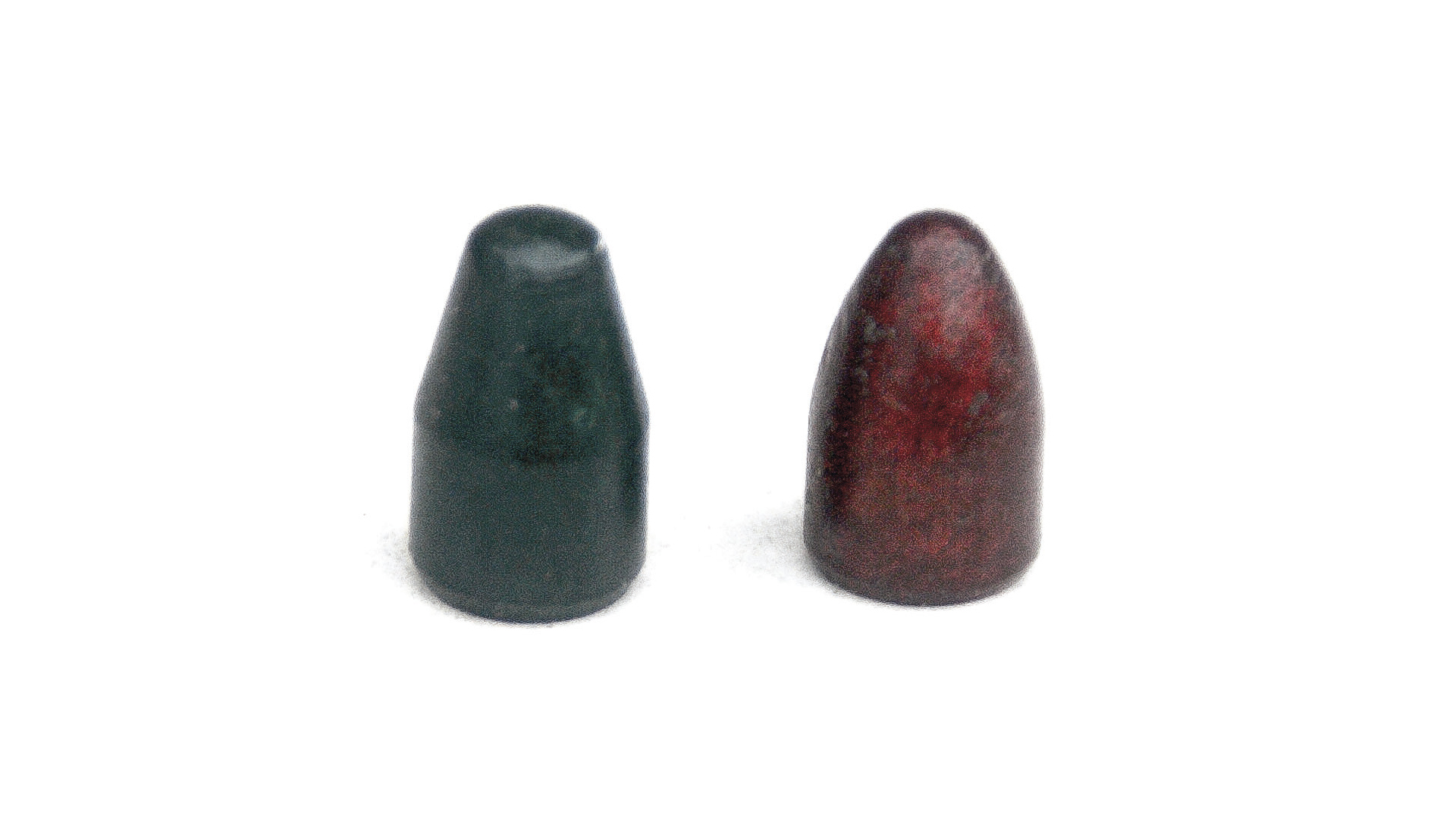 Two coated lead bullets