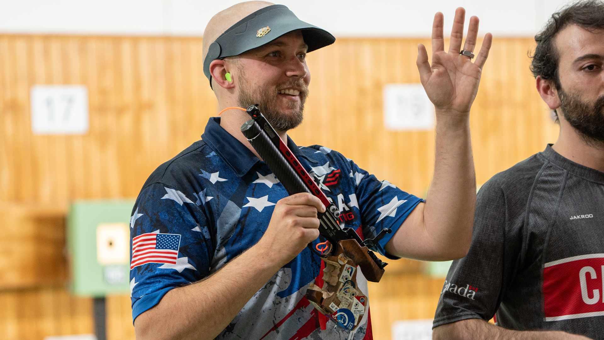 James Hall with Pardini air pistol