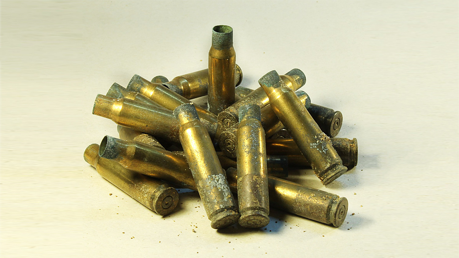 44 Mag, Spent Brass Bullet Casings, 15 pieces, Used Bullet Shells
