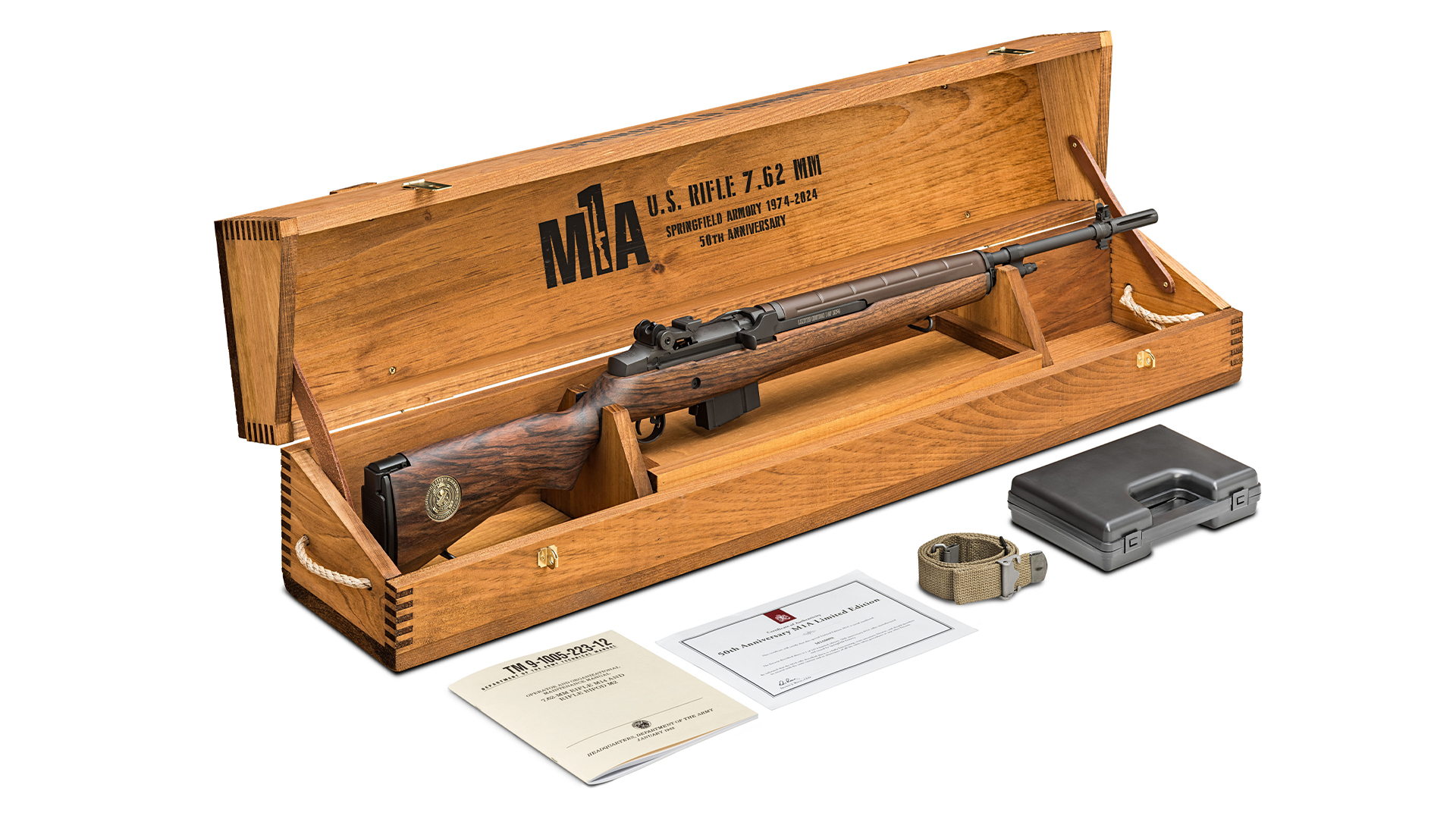 Springfield M1A 50th Anniversary rifle and box