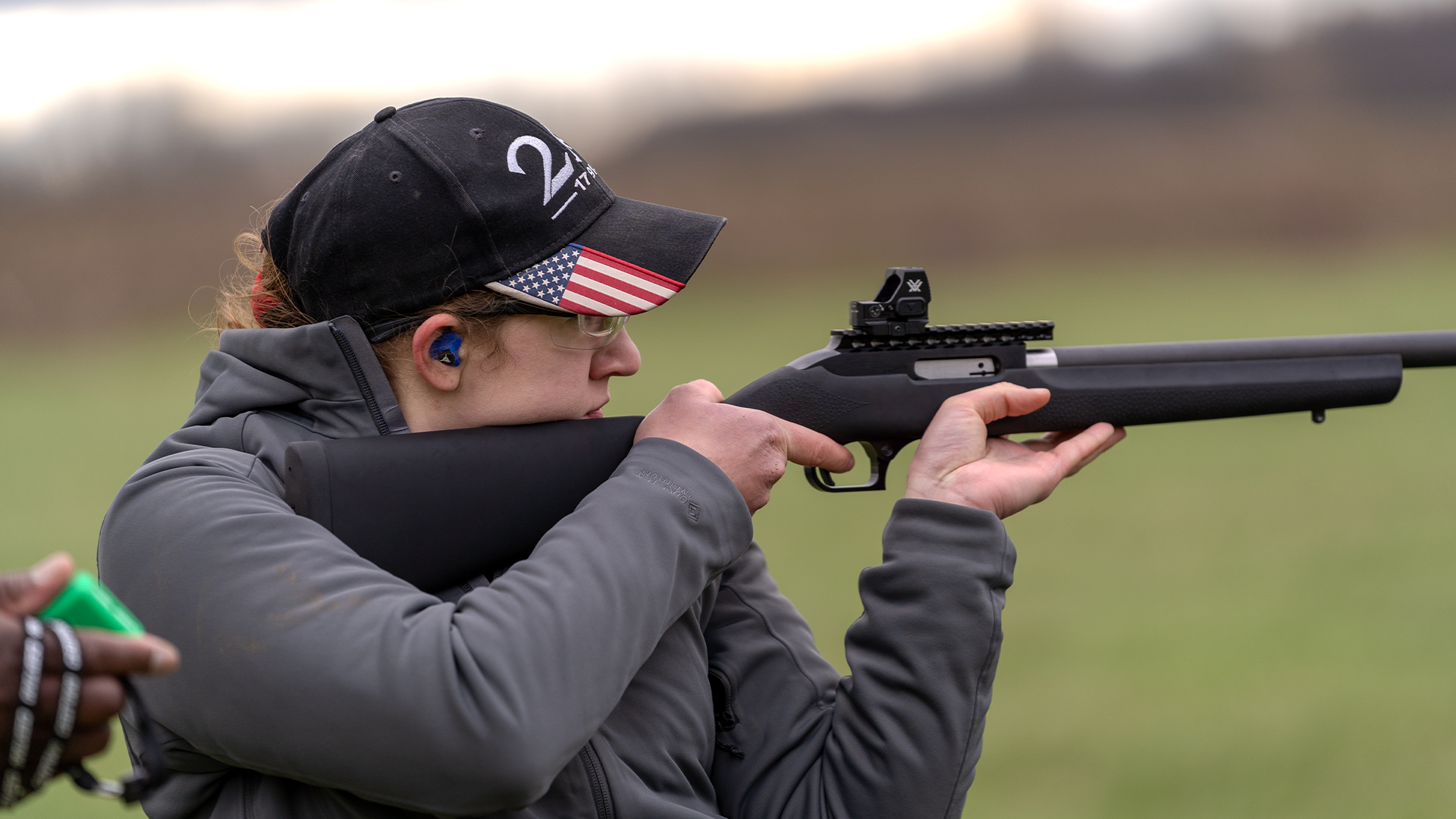Serena Juchnowski with rifle