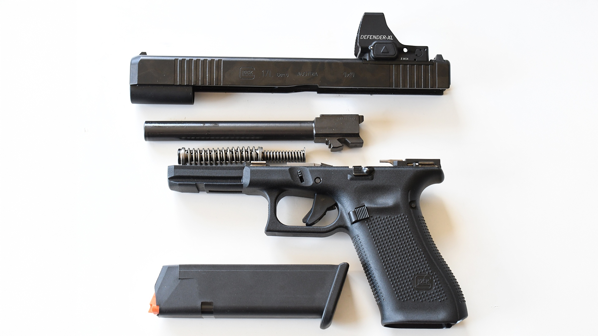 Disassembled G17L handgun