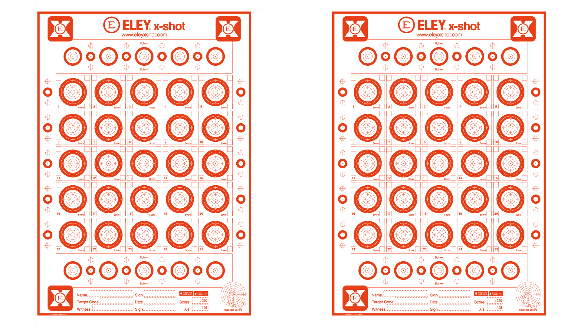 Eley x-shot targets